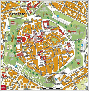 mappa e cartina grosseto centro storico